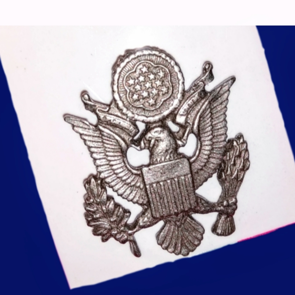 Pewter Eagle Crest Military Pin